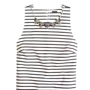 J Crew Striped Sleeveless Embellished Top